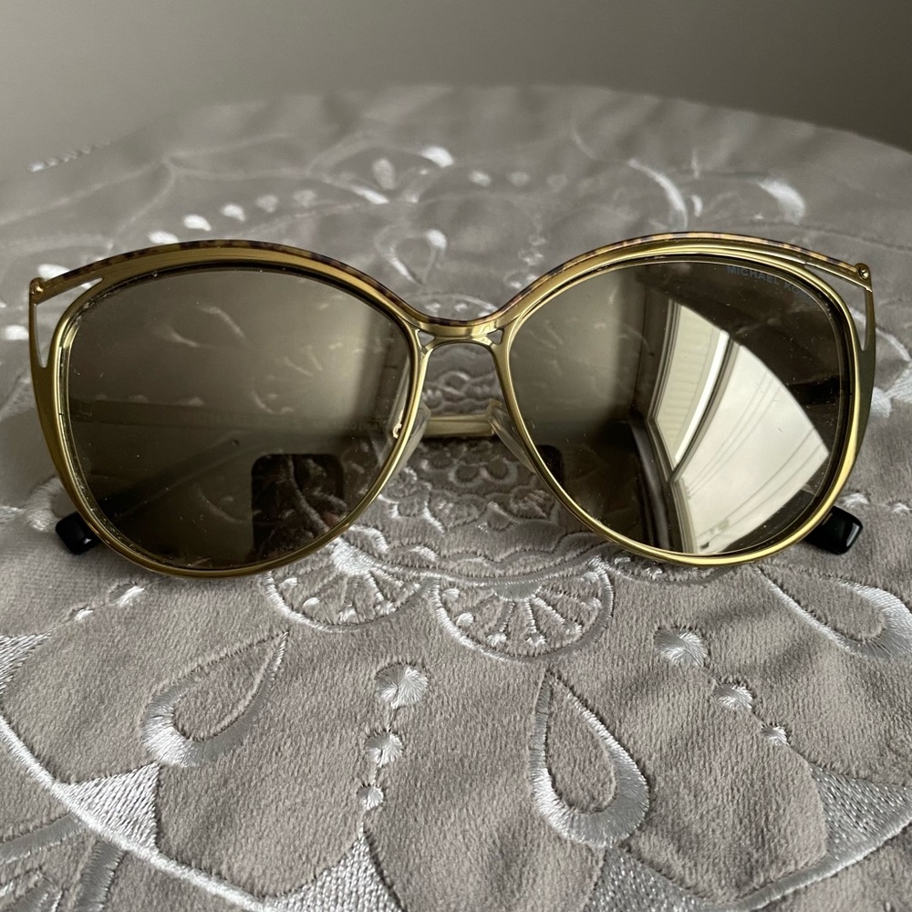 Michael Kors Ina Gold Cat’s Eye Mirrored Sunglasses